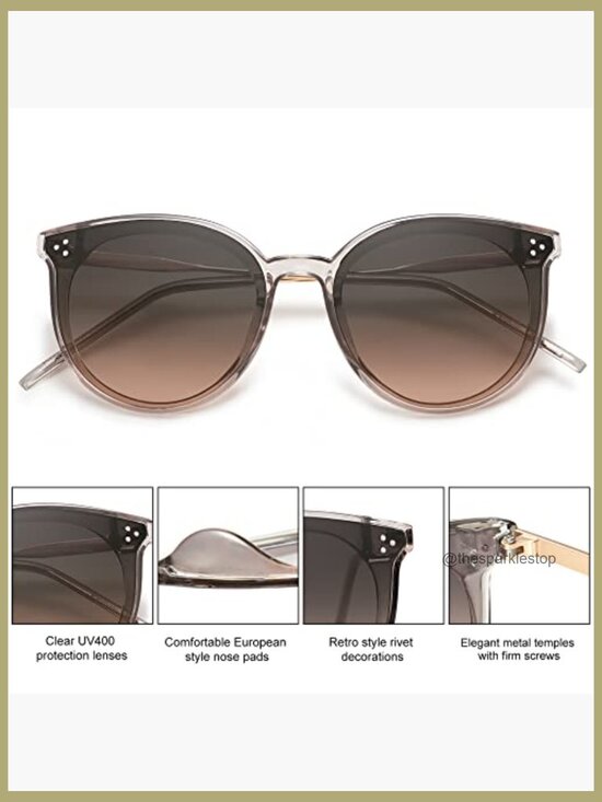 Classic Trendy Round Sunglasses Oversized Large Shades UV400 Protection main image 4